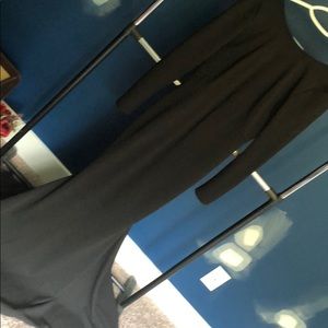 Long sleeve black evening gown